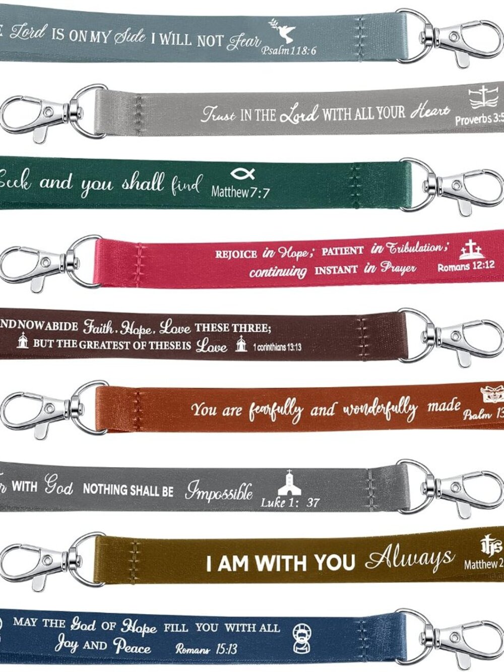 45 PCS Christian Keychains Bulk